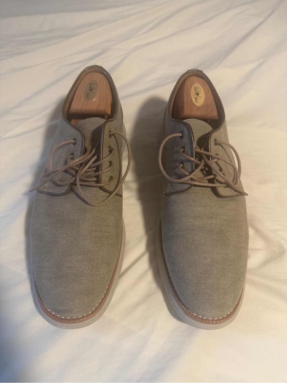 GBX Men's Canvas Lace-Up Boots in Taupe
